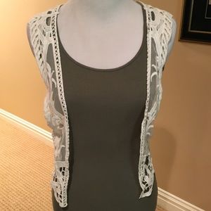 Beautiful cream sheer lace vest